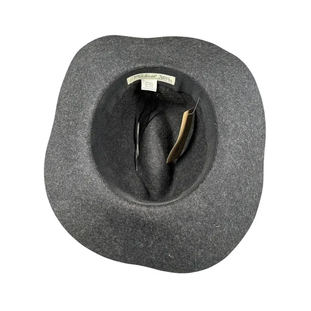 Michael Stars Grey Wool Hat Womens One Size NWT Floppy Fedora Wide brim Boho